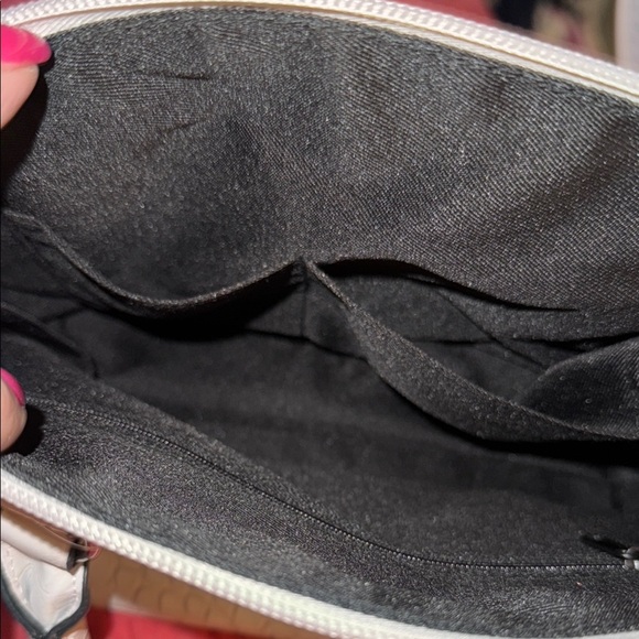 Mondani Cream Satchel with Crocodile Embossed Texture - Picture 5 of 7